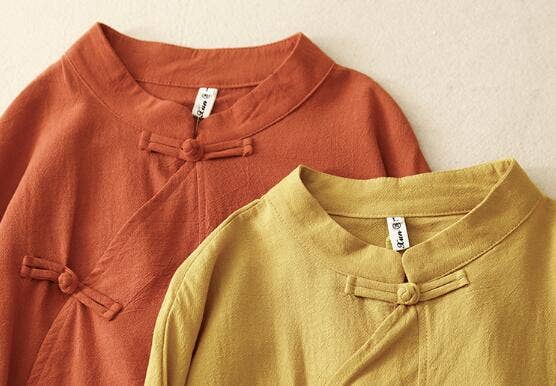 Whisper Mint - Wholesale Dress - Women's - Cotton linen women's literary retro mid-length shirt dress3