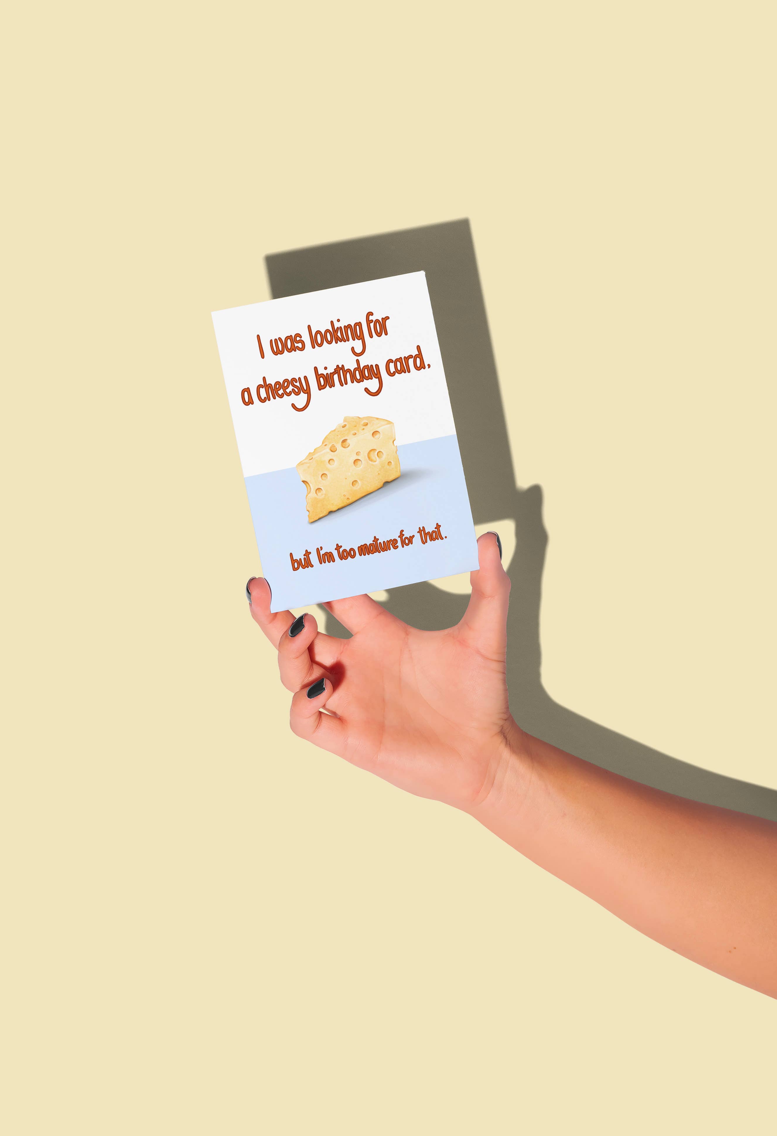 Katie Tinkler illustration - Wholesale Birthday Card - Looking For a Cheesy Card - Funny Pun Birthday Card1