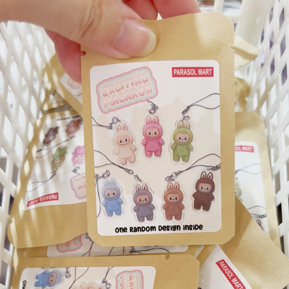 Parasol Paper - Wholesale Keychain - Women's - Labubu Exciting Macaron Series Mini Acrylic Charms0