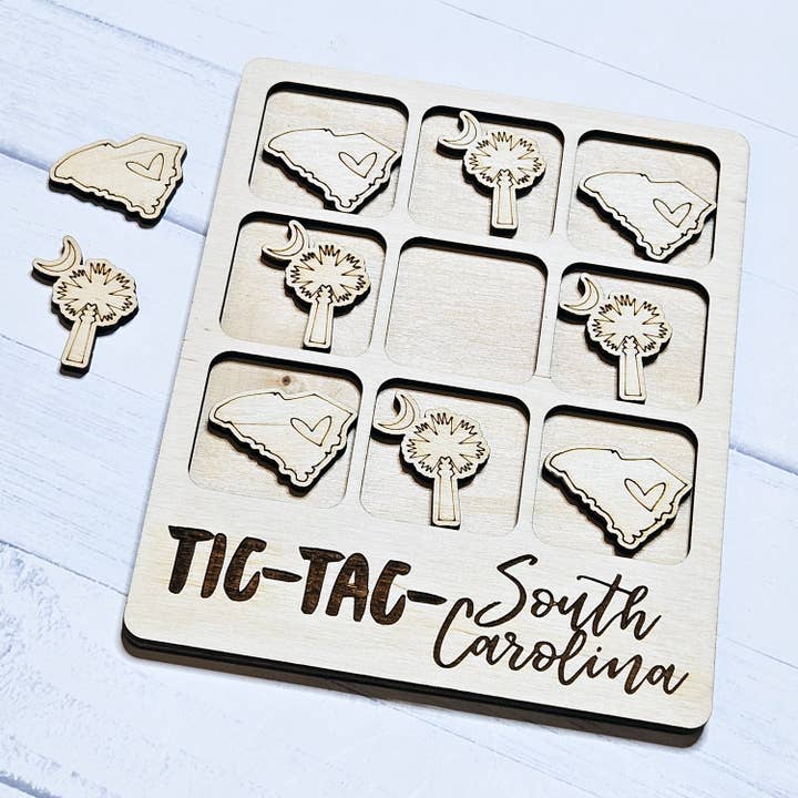 The Trendy Traveler - Wholesale Board Game - South Carolina Palmetto Tic-Tac-Toe Game2