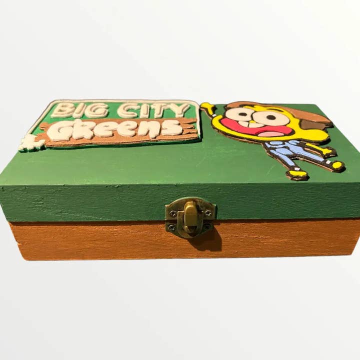 Inspiriert von The Green Family TV Show Box - Handbemaltes Holz für den Großhandel von EME regalos