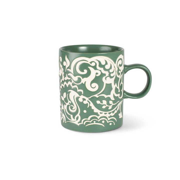 Fringe Studio - Wholesale Coffee Mug - ESP MOD PAISLEY SARATOGA STONEWARE MUG