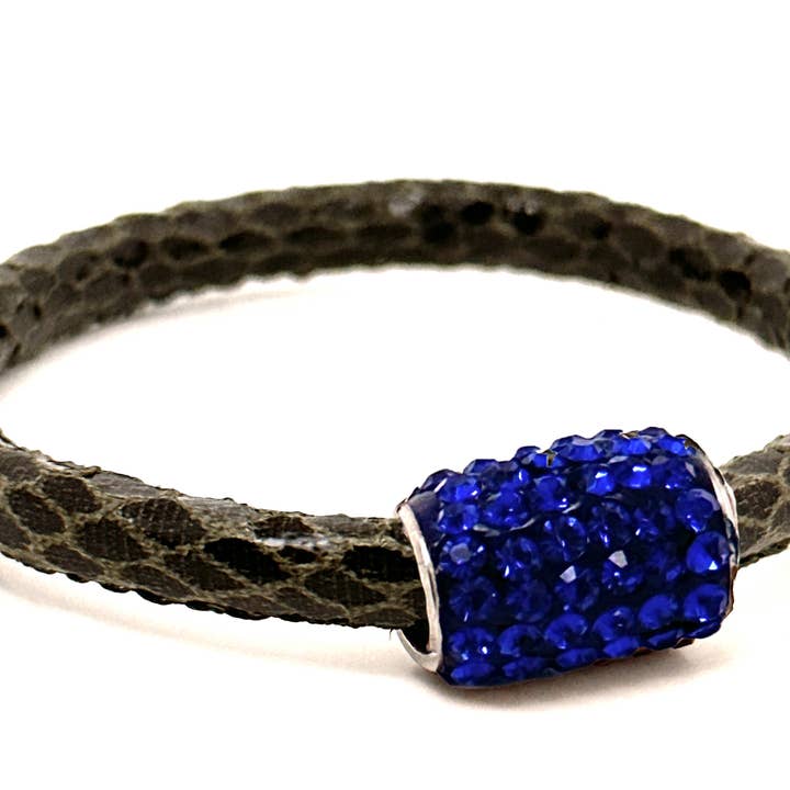 REMOVED BRAND - Wholesale Choker/Collar - Snake Moss Choker Blue Crystal Magnetic Closure