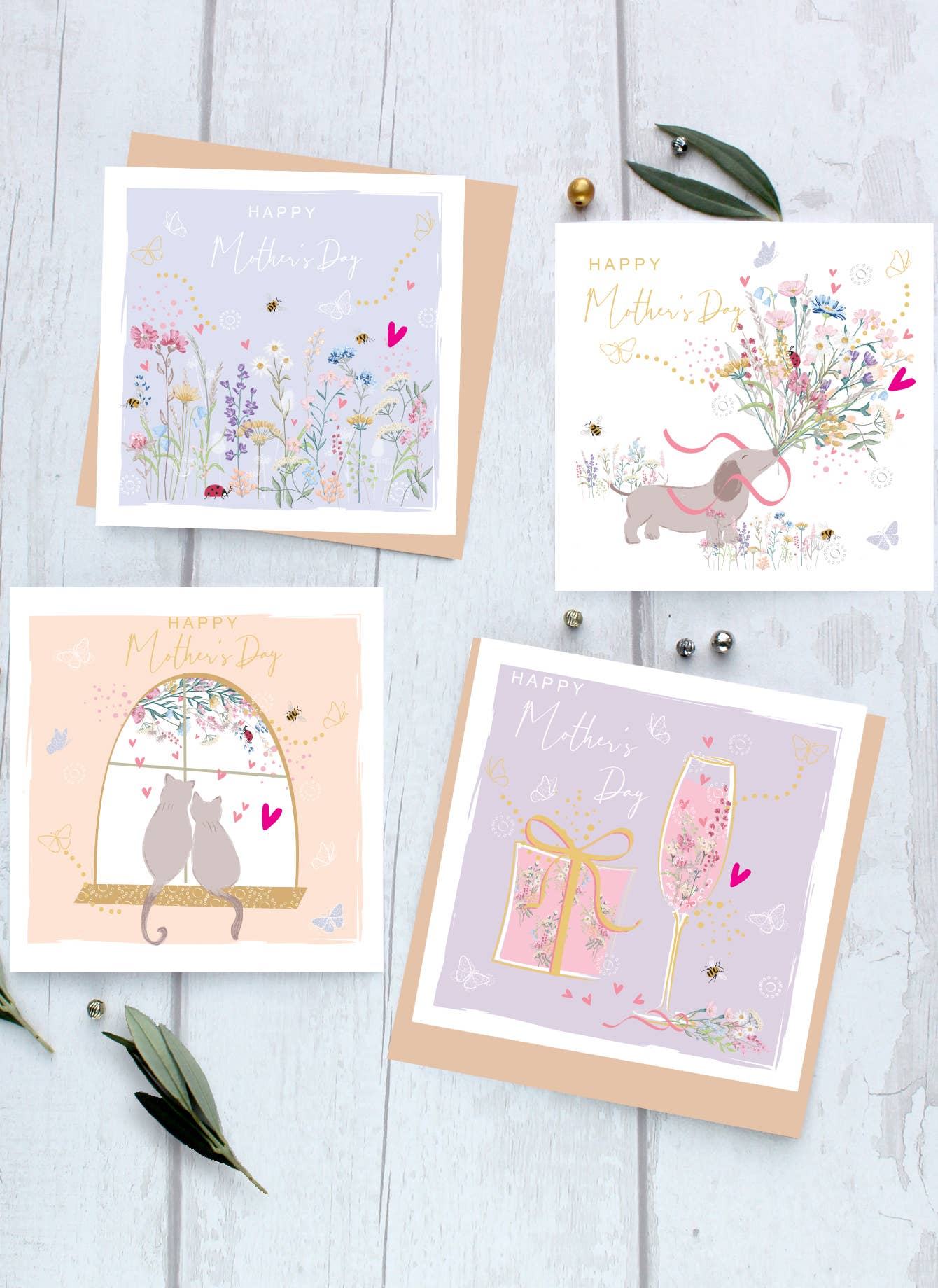 SABIVO Design - Wholesale Mother's Day Card - Meadow Wildflowers Bees for Mum - Print Wholesale Card2