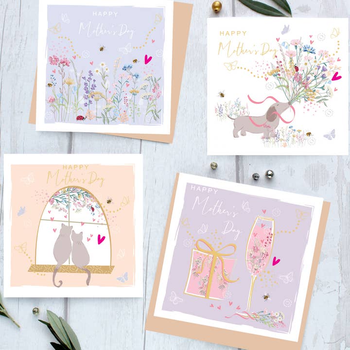 SABIVO Design - Wholesale Mother's Day Card - Meadow Wildflowers Bees for Mum - Print Wholesale Card2