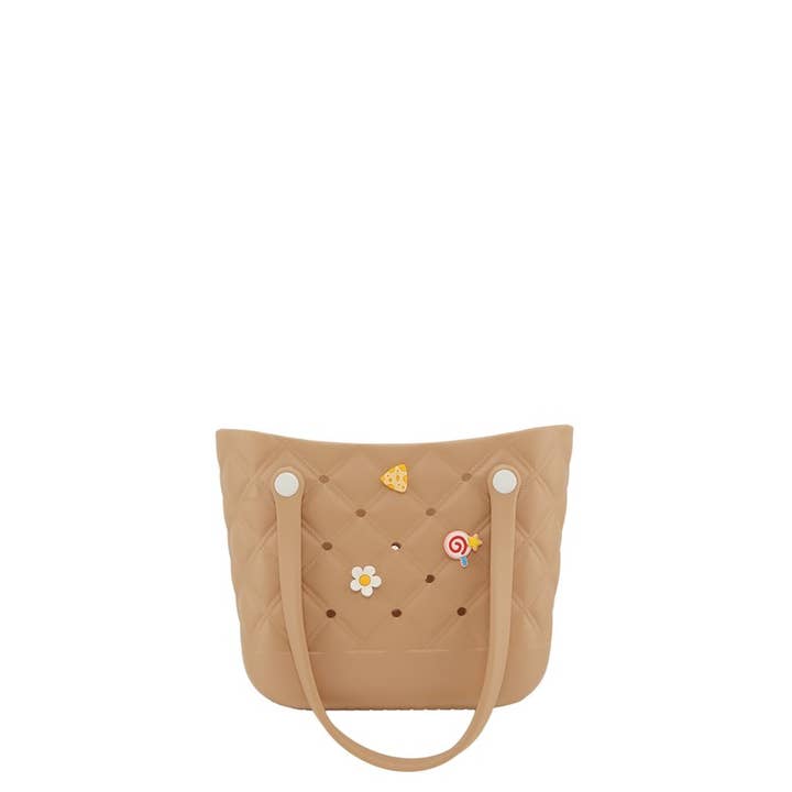 anbfashion - Wholesale Crossbody Bag - Women's - Small Rubber Tote Bag with Decorative Charms 25264