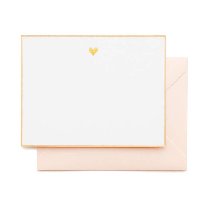 Sugar Paper - Wholesale Stationery/Notecard Set - Gold Heart Noteset