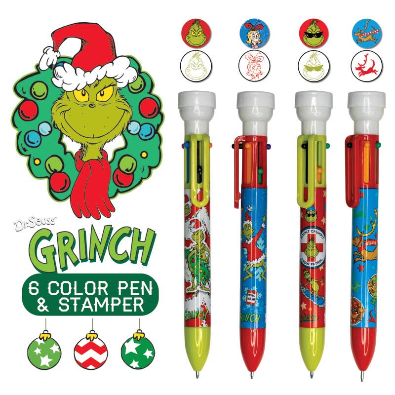 Geddes – Engroshandel Pen – Geddes Grinch 6-farvet kuglepen med stempel, 12 stk. pr. display7