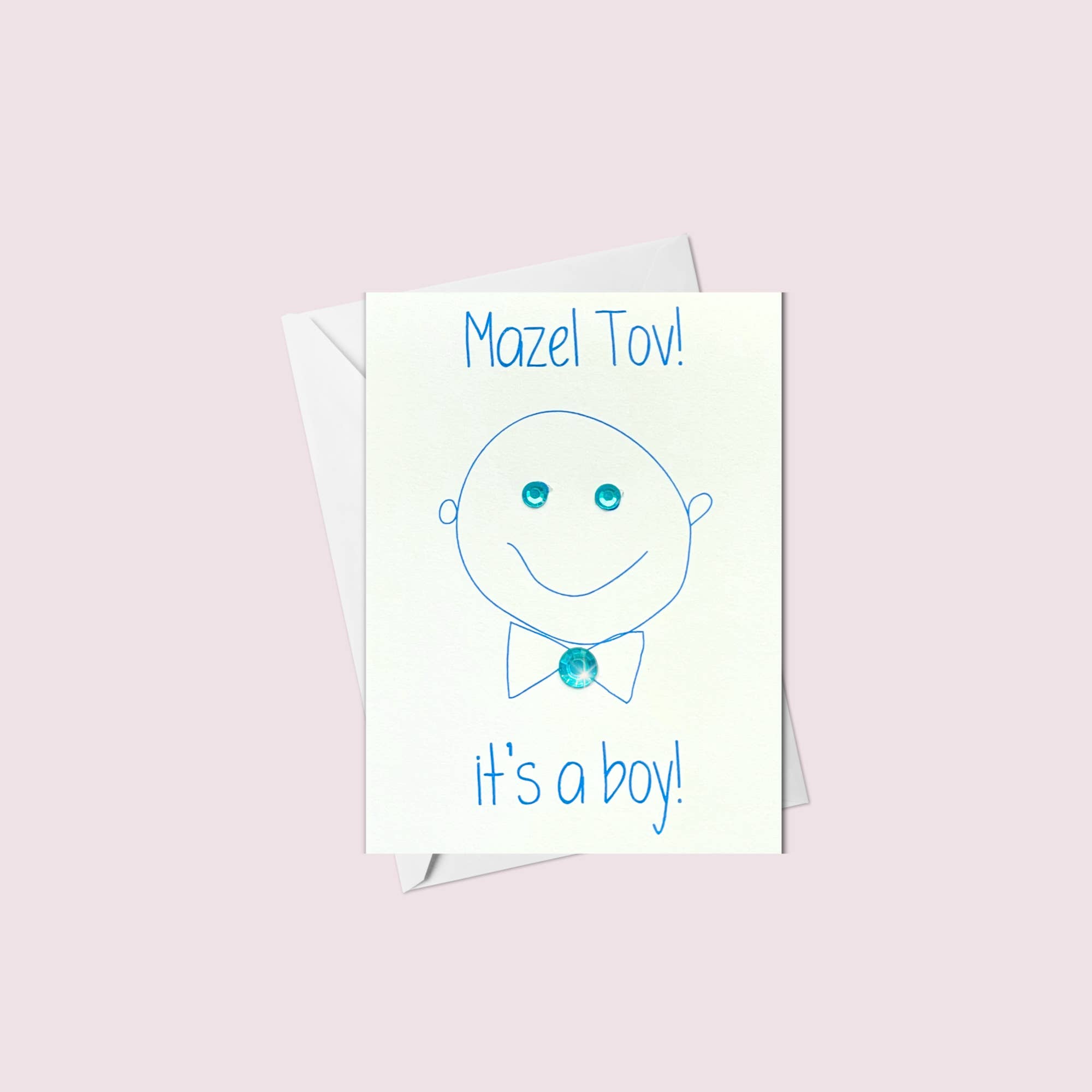 Russell Jeffery Design by Off By Heart Design - Wholesale Baby Card - Mazel Tov! It's a Boy! Greeting Card