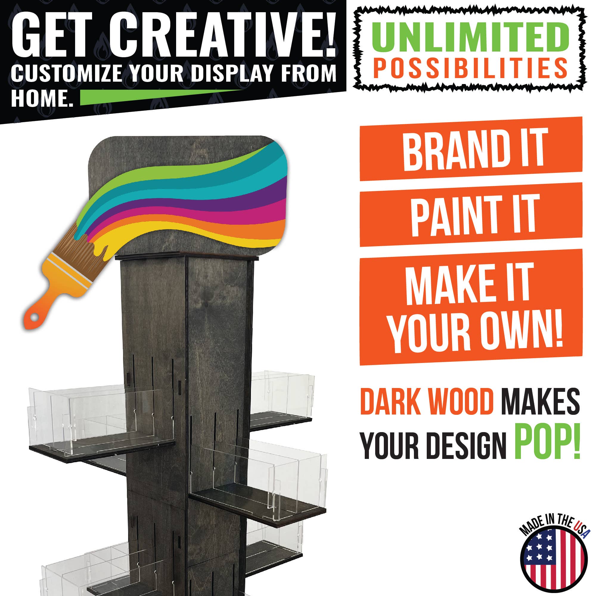 Torched Displays - Vente Support/étui pour présentoir - Présentoir rotatif 4 faces pour cartes de vœux et papeterie11