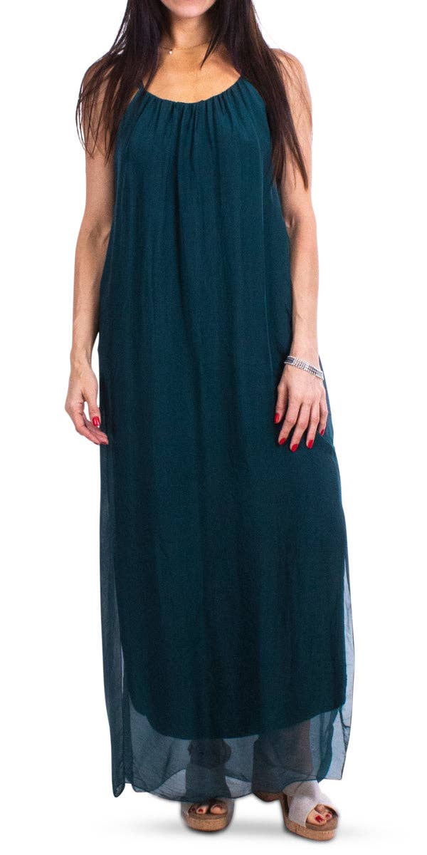 Gigi Moda - Wholesale Dress - Women's - Silk Spaghetti Maxi Dress26
