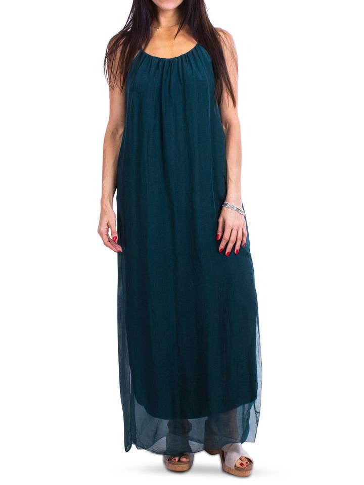 Gigi Moda - Wholesale Dress - Women's - Silk Spaghetti Maxi Dress26