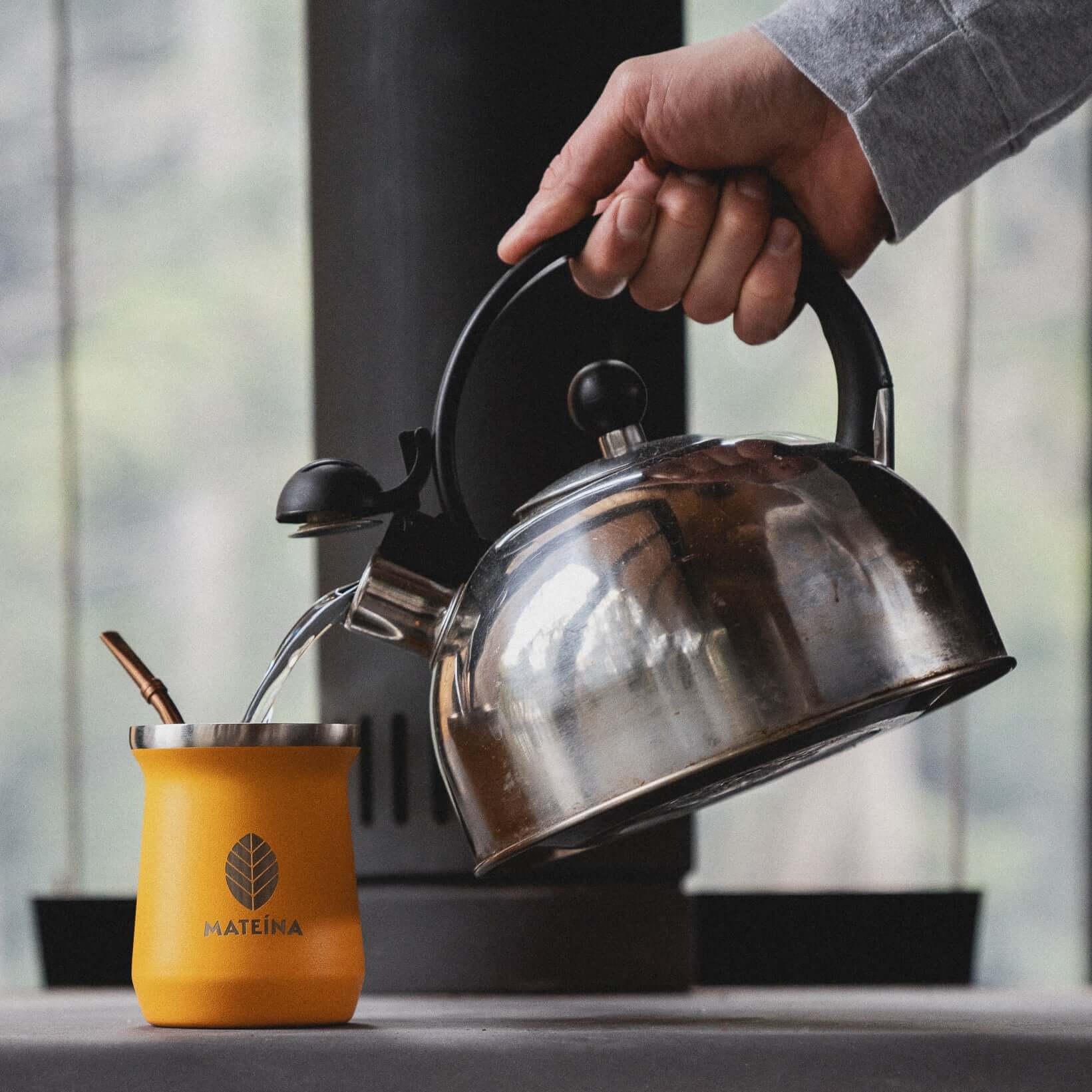 Mateina - Wholesale Tea Set - Modern Mate Gourd & Bombilla Set - Yellow1