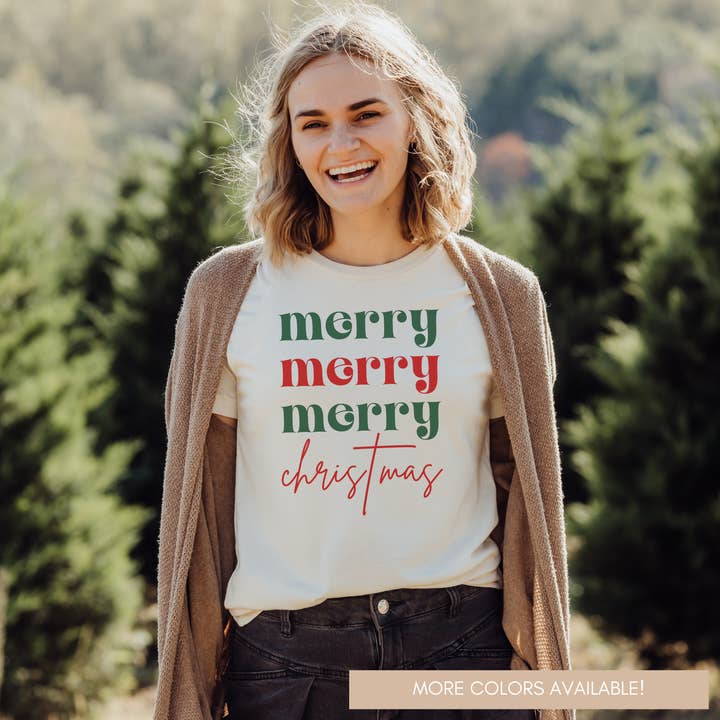 Faith & Life Christian Brands - Wholesale Screen Printed T-Shirt - Women's - Merry Christmas Christian Christmas Tee Shirt10