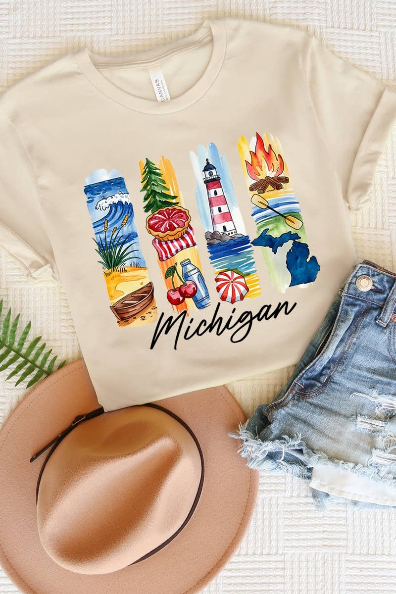 COLORBEAR - Wholesale T-Shirt (Graphic) - Women's - Michigan State Brushstroke Graphic Tee3