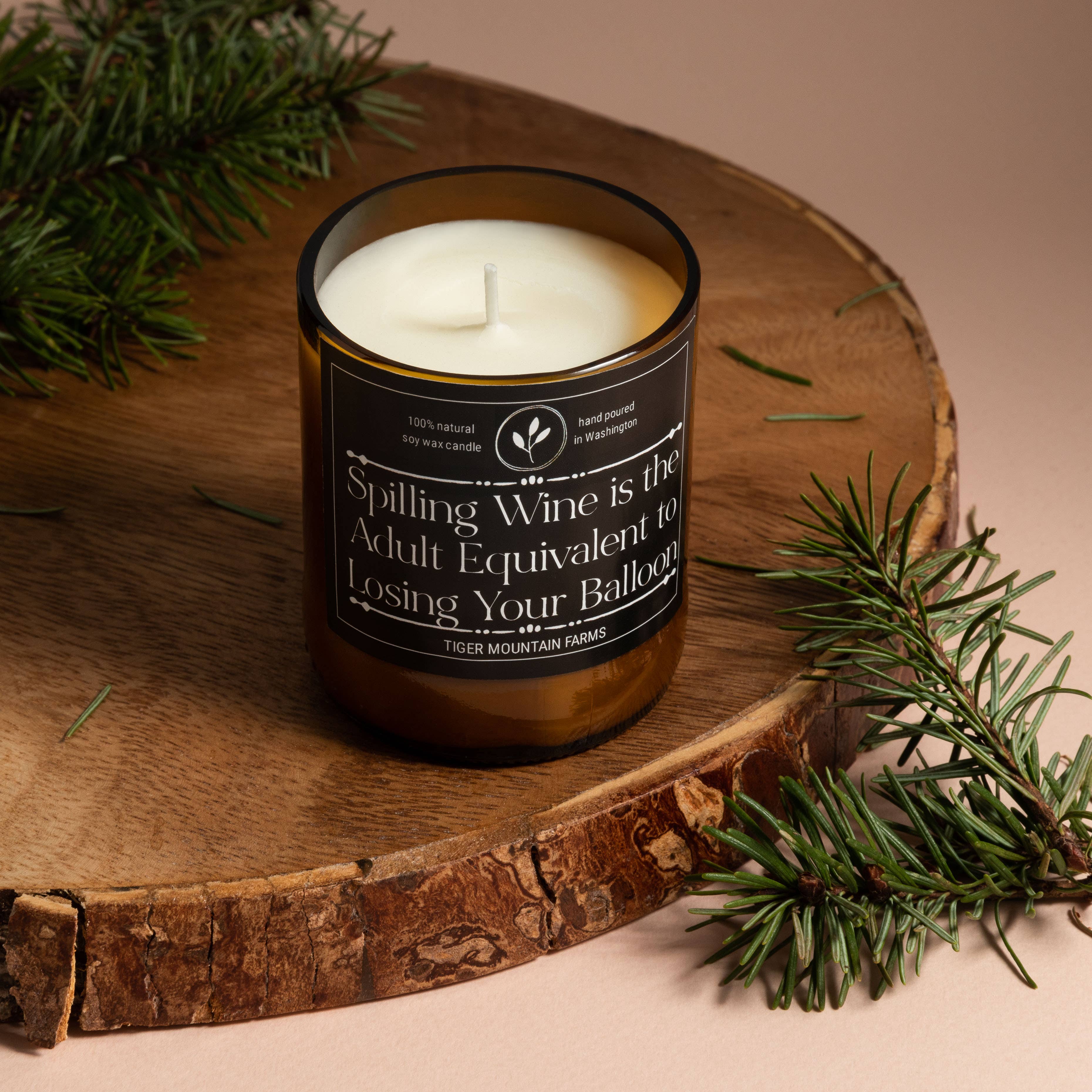 Black Oak Soap Company - Wholesale Jar/Filled Candle - "Spilling Wine is the adult..." Beer Bottle Candle | 6oz.3