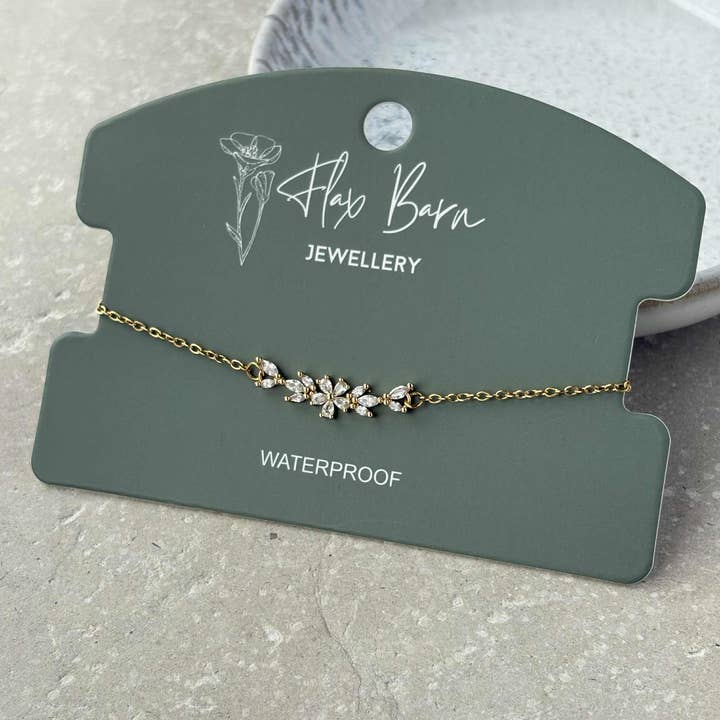 Bracelet Fleur en Zirconium Résistant au Ternissement pour la vente par Flax Barn