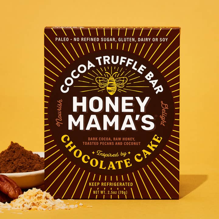 Honey Mama's - Wholesale Chocolate Bar - Chocolate Cake Cocoa Truffle Bar 2.5oz. (12 count)2