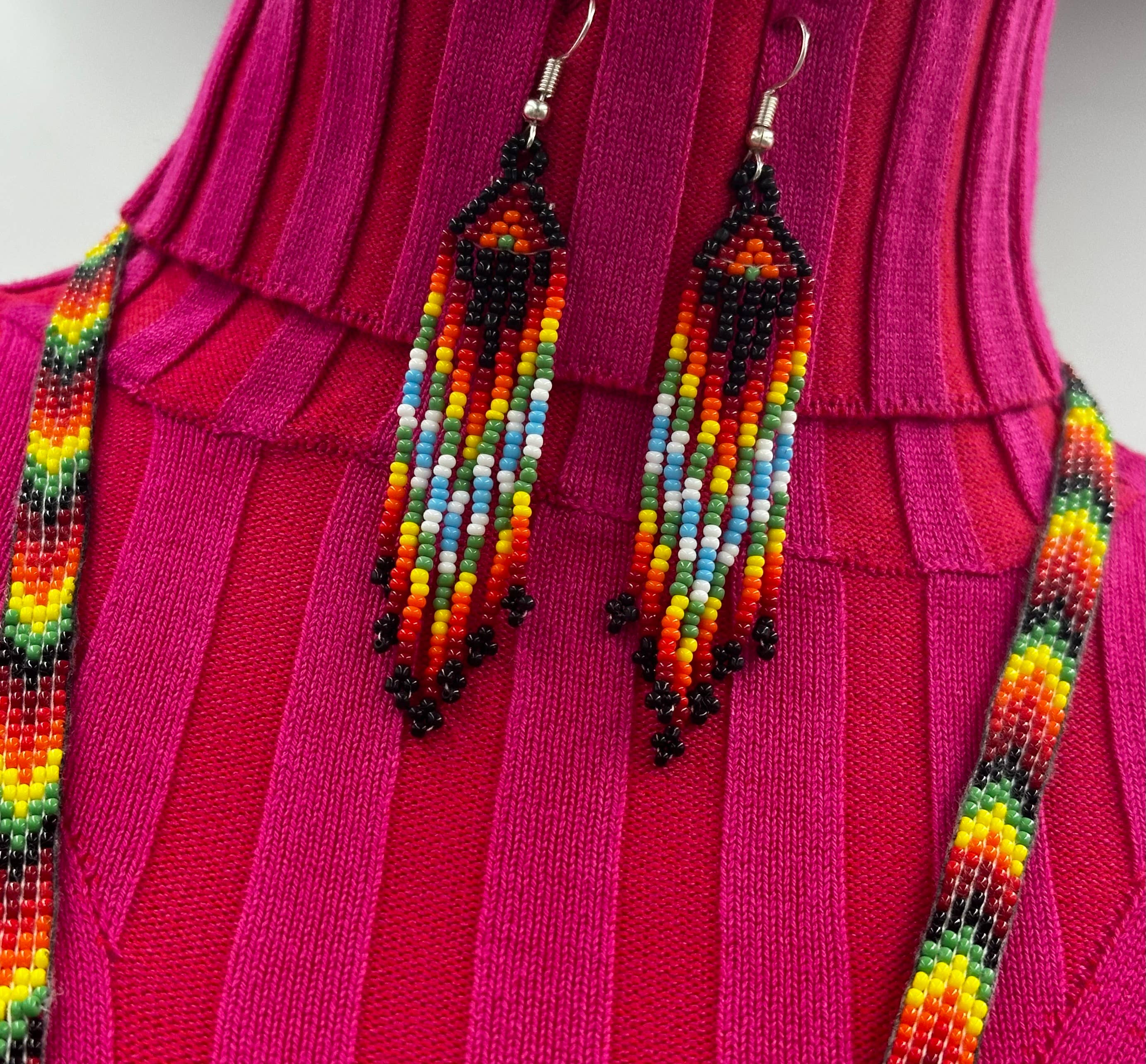 BEADS CORNER - Vente Parures de bijoux - Ensemble de colliers et boucles d'oreilles tortue noire en perles faits à la main3