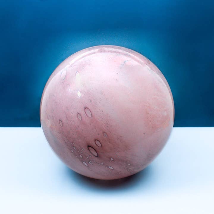 L. GLOW Home - Wholesale Accent/Desk Lamp - Jupiter Pink Round Glass Lamp 28cm3