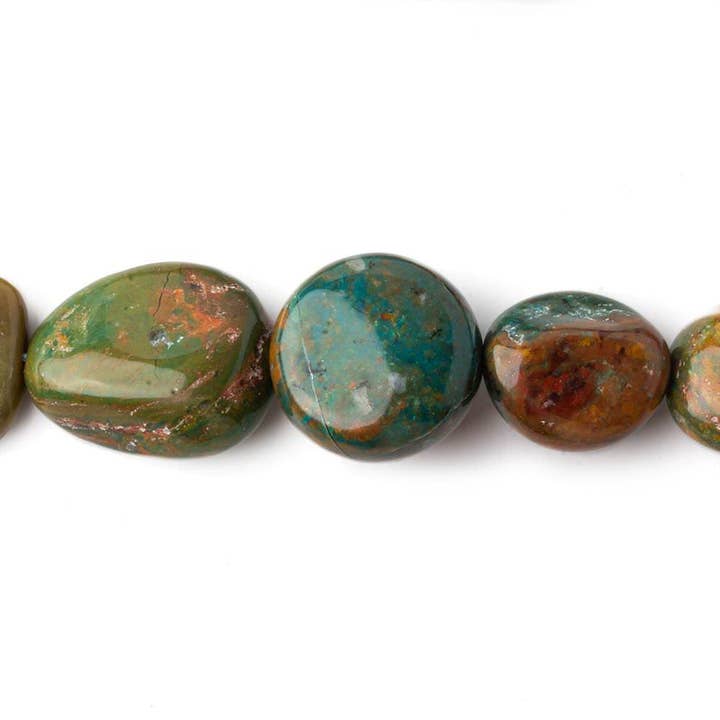 11x9-20x16mm Blue Peruvian Opal & Matrix plain nugget beads 16 inch 28 pieces A for wholesale by Beads of Cambay