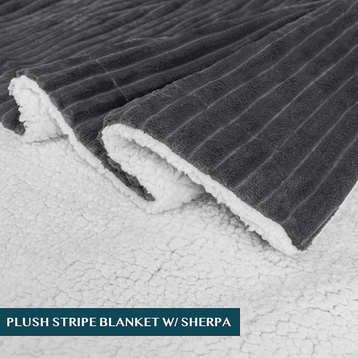 Pavilia - Wholesale Throw Blanket - Ribbed Sherpa Throw Blanket32