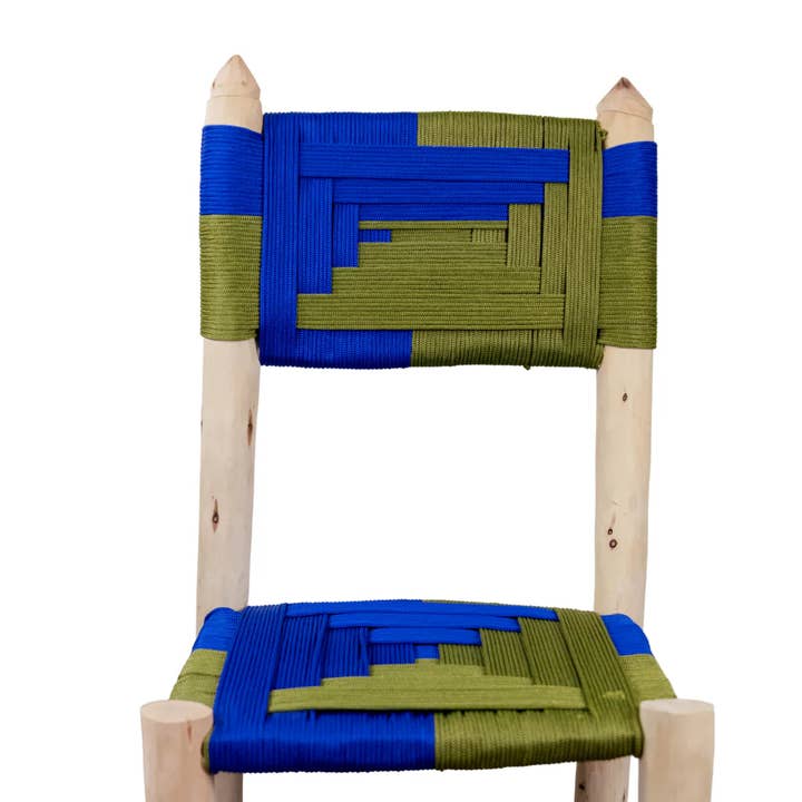 King Of Handmade – wholesale Stol – Marockansk handgjord trästol - flätad repvävd sits