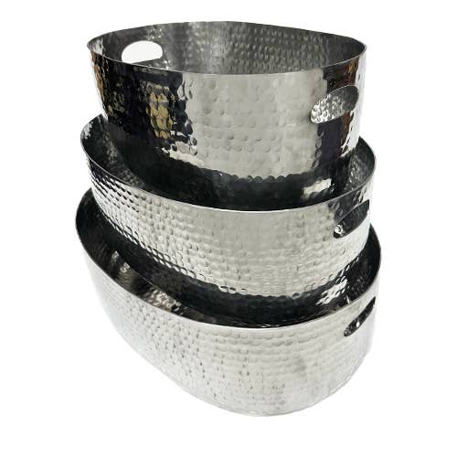 India Handicrafts Inc - Wholesale Party Tub - Hammered Silver Beverage Tub – Set of 32