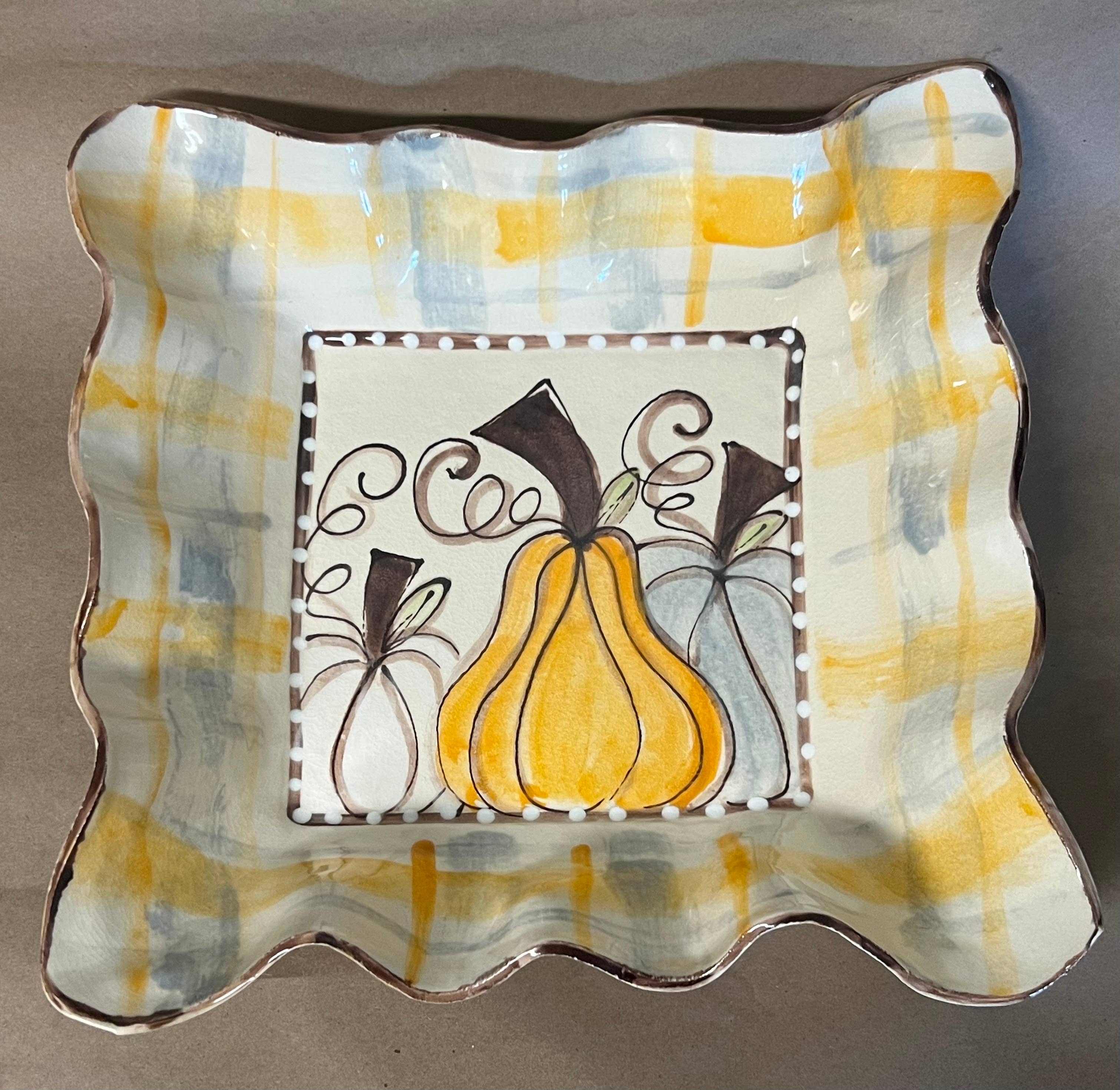 Heartfelt Traditions - Wholesale Serve Bowl - Large Square Serving Bowl (Pumpkin - 2025 Fall Collection)