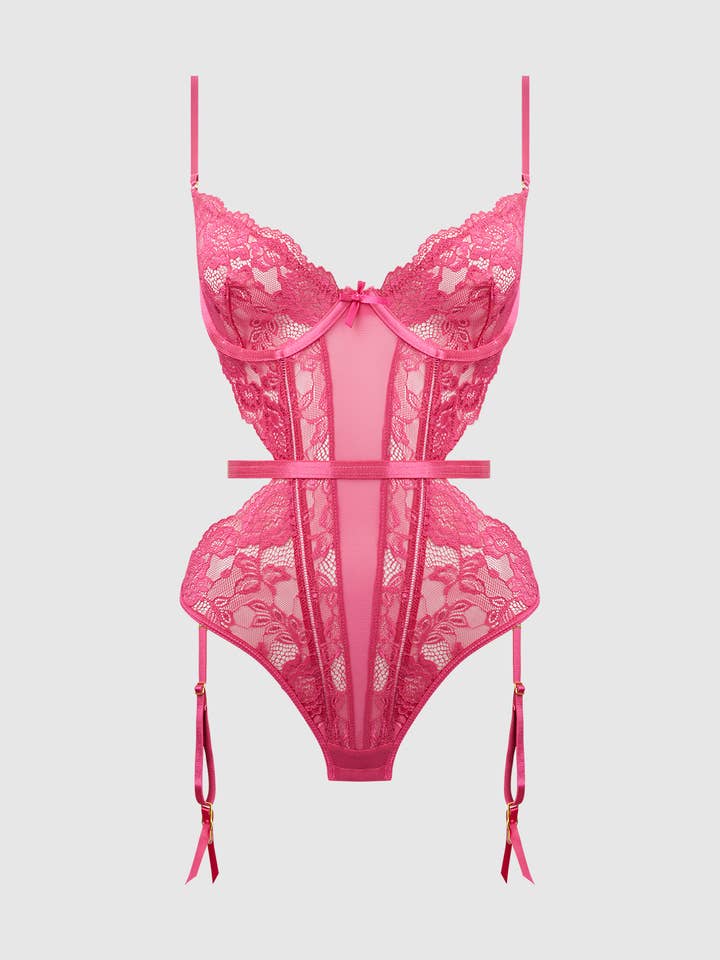 House of Desire - Wholesale Lingerie Bodysuit - Women's - HARLOW LACE & MESH UNDERWIRE TEDDY8