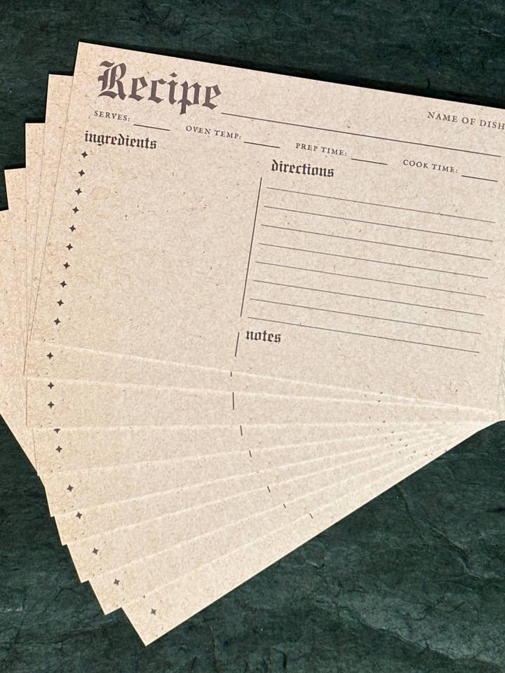 Retro Recipe Cards – Set of 10 Vintage Kitchen Stationery for wholesale by Petrichor & Co.