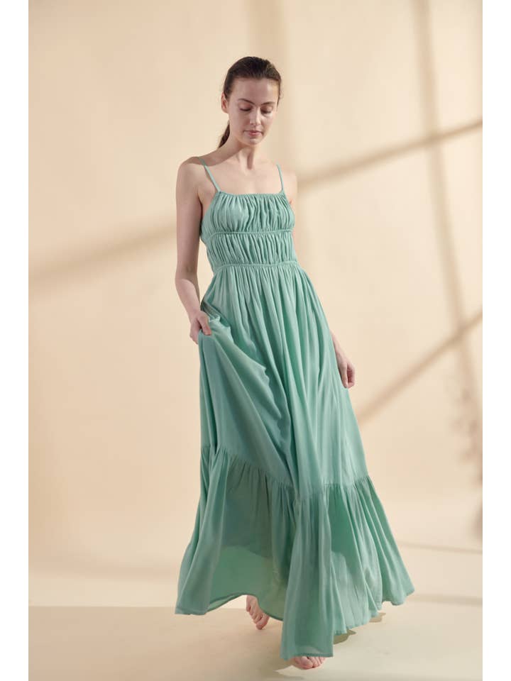 Mint Flounce cami maxi dress for wholesale on Faire