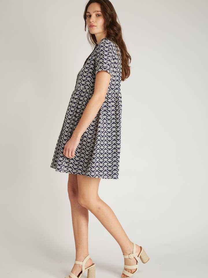 NAVY ELENA - Embroidered short dress for wholesale on Faire3