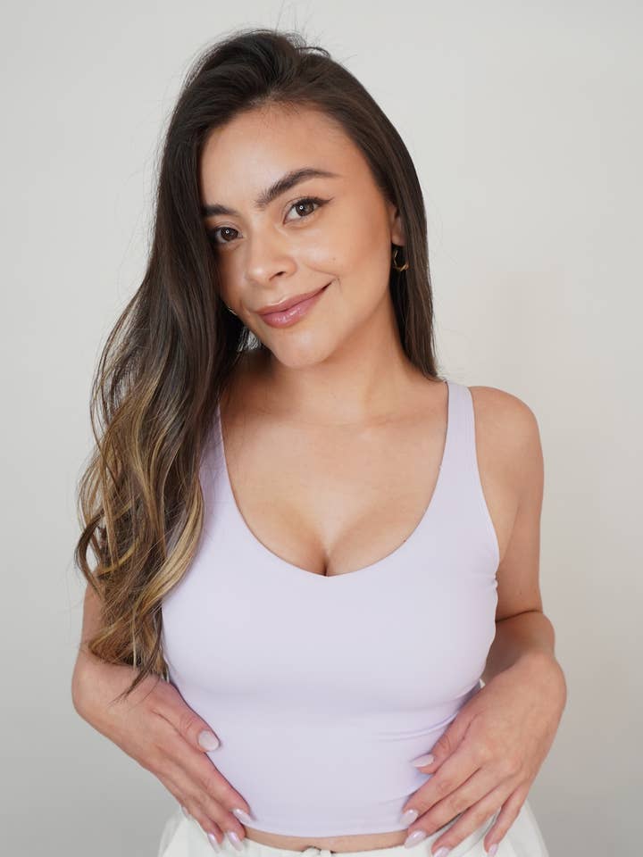 Top regata de sutiã lavanda pálida por atacado de Bella Poise