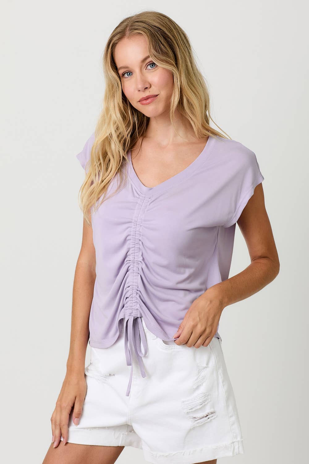 Mystree - Wholesale Knit Top - Women's - 20020 Front Ruche Modal Top 27