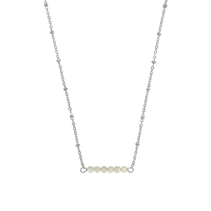 Moonstone Facet Necklace - Silver for wholesale by Saint Clairmont