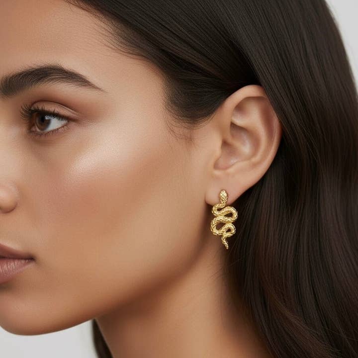 VIPERIS- Gold Snake Earrings for wholesale by DUESTELLE ITALIA