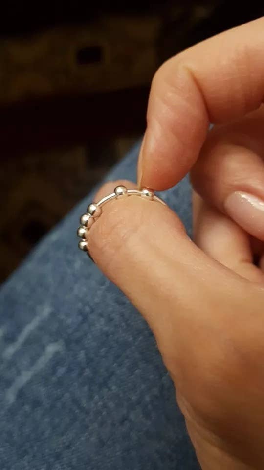 Yourself Expression - Vente Anneau/bague à empiler - Bague Abacus Anxiety Fidget en argent sterling3