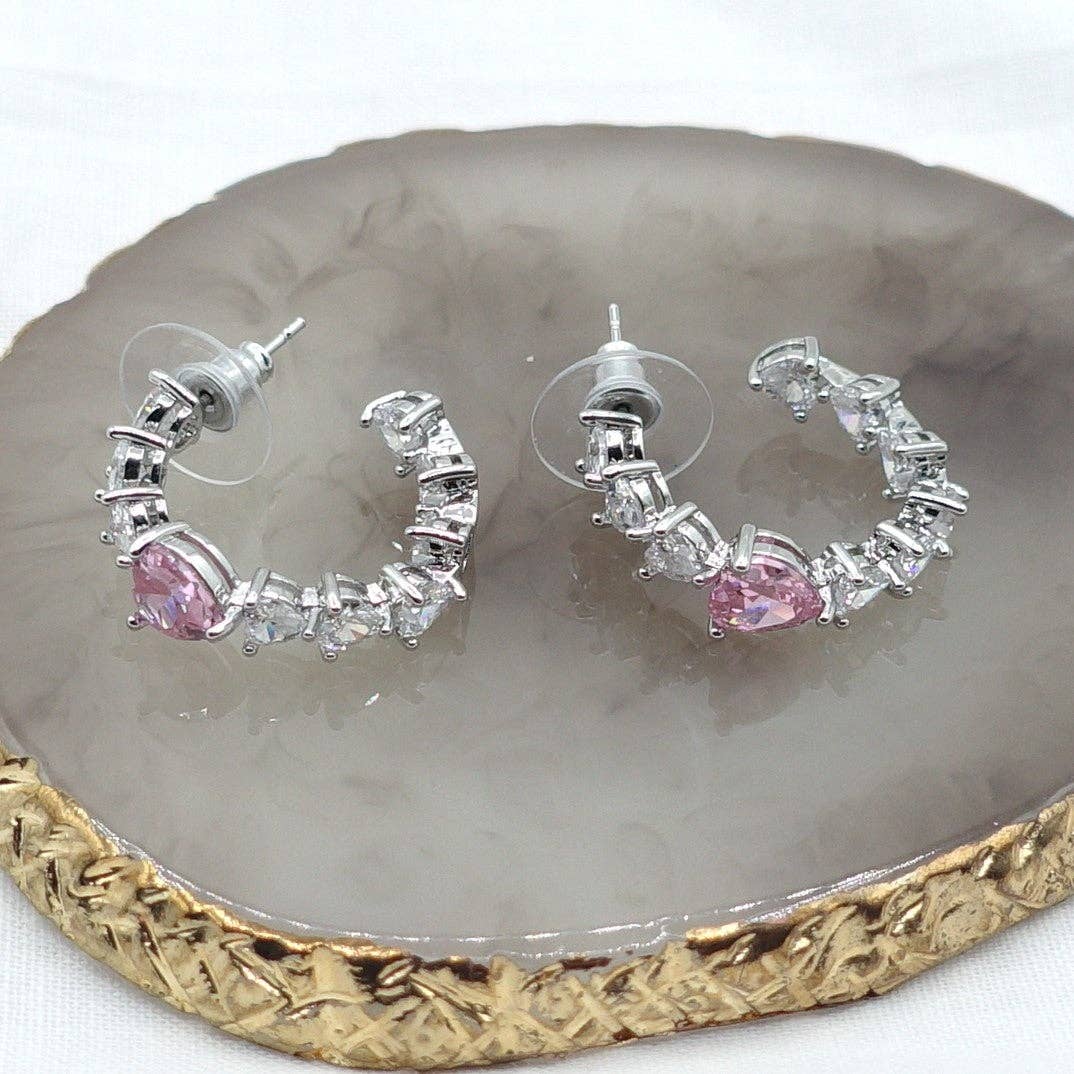 Daemon srls – wholesale Hoop-örhängen – CHERIE - STORT hjärta - orecchini en cerchio con cubic zirconia a forma di cuore23