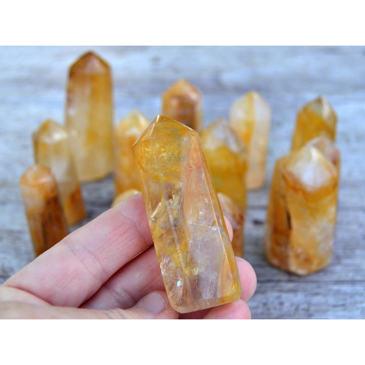 Kaia & Crystals – Pedra/cristal espiritual por atacado – Ponto Quartzo Hematóide Amarelo (30g - 250g)11