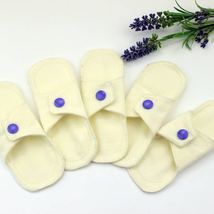 Extra-thin reusable panty liner 5 PACK, Organic cotton pads for wholesale by Bloom Pads