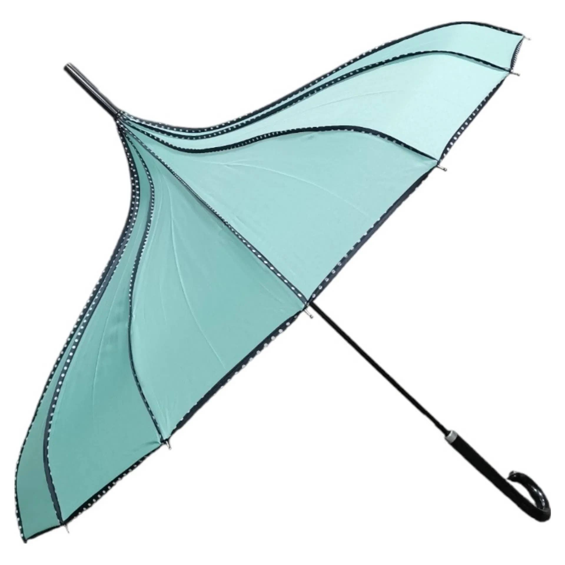 Superbia - Wholesale Umbrella - Women's - Pagoda Trims Long Stick Umbrella (For Sun & Rain)2
