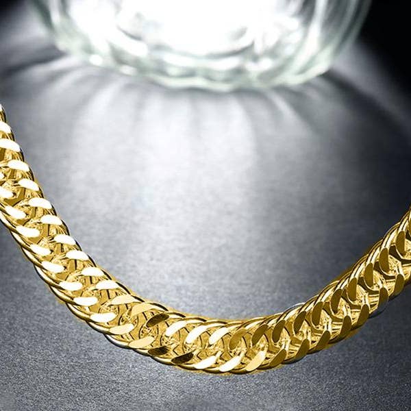 Collier Chaîne Gourmette Classique Durable pour Hommes - Trois Options pour la vente par Golden NYC Jewelry