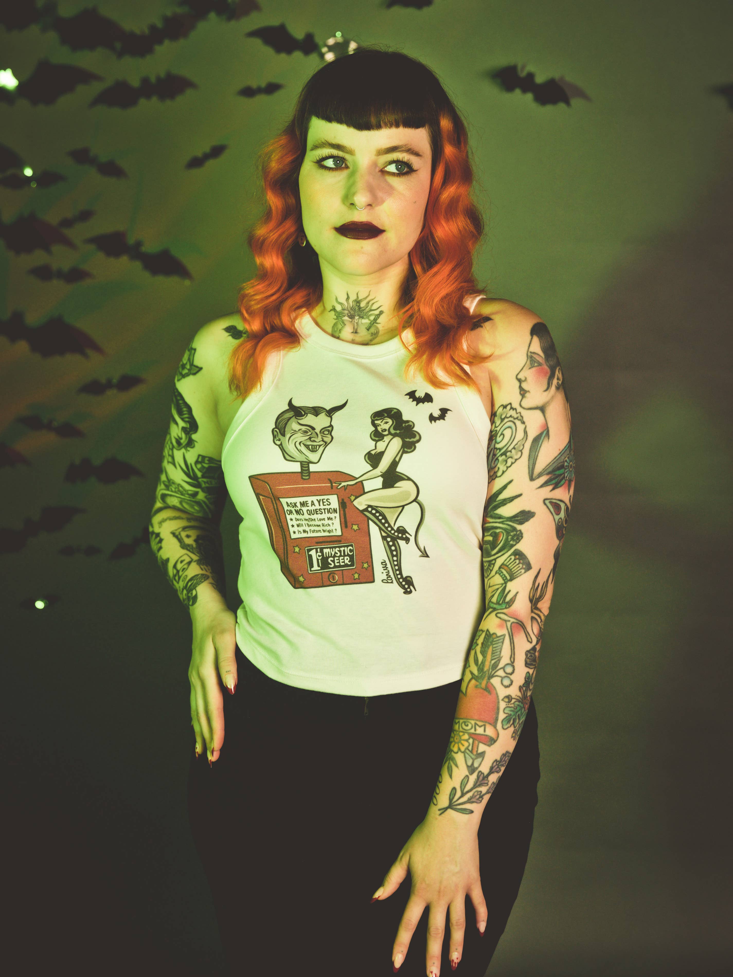 Mischief Made – wholesale Tank top – Women′s – Devil's Fortune Rib Racer Tank in Natural 5