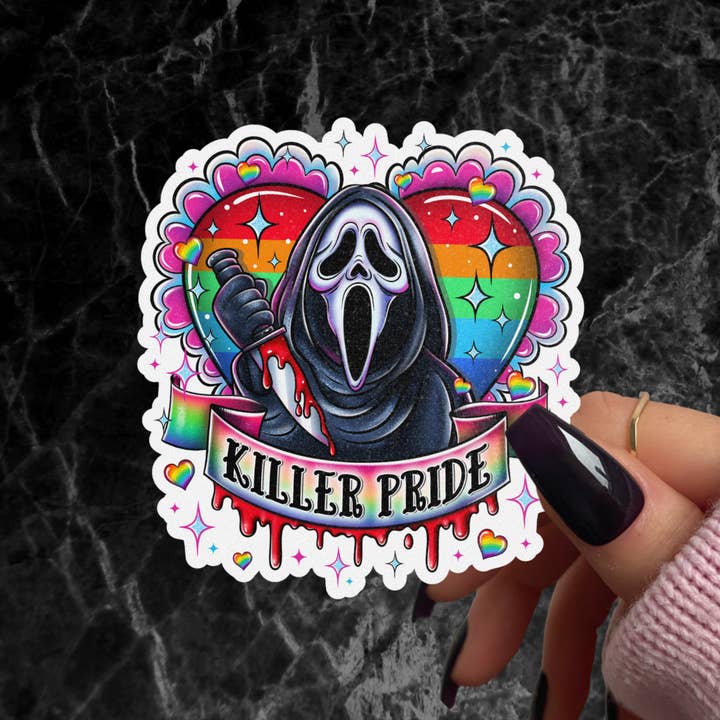 Pretty Toxic Stickers - Wholesale Sticker - Ghostface Killer Pride Heart Sticker