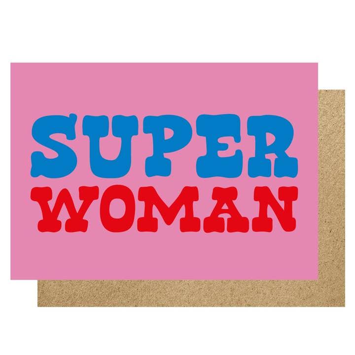 Super woman card for wholesale by Lucky Ink