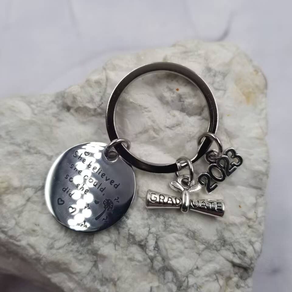 The Pretty Jewellery - Wholesale Keychain - Women's - She believed she could Keychain - Graduation Gift1