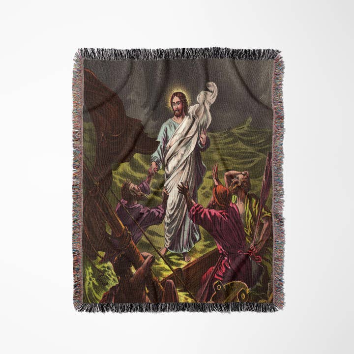 3dRose, Jesús camina sobre el agua, manta para venta al por mayor de 3dRose