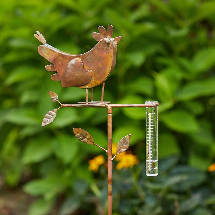 SERRV International - Wholesale Garden/Lawn Stake - Rooster Rain Gauge Stake
