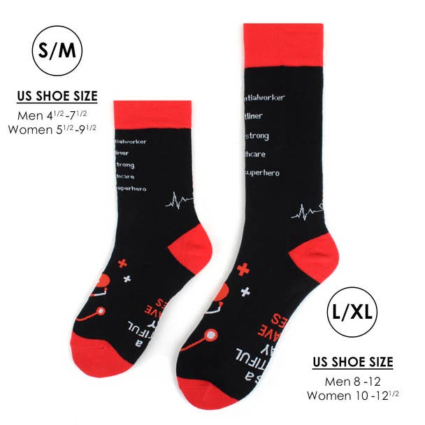 Selini New York - Vente Chaussettes – unisexe - Héros des soins de santé - Sauver des vies - Chaussettes fantaisie Ultra Premium3